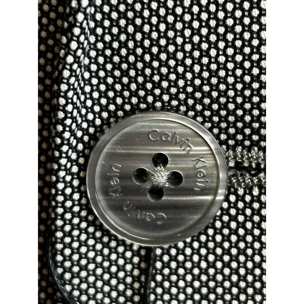 NEW CALVIN KLEIN Blazer Mens Size Medium Sport Coat Black White Jacket Micro Dot